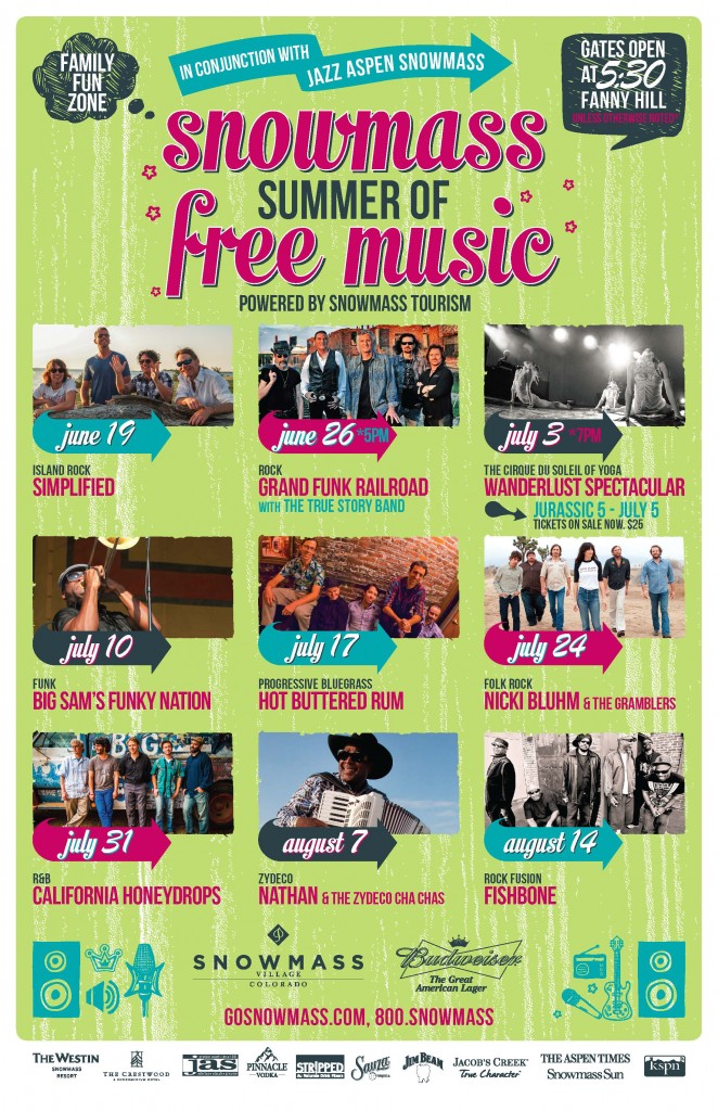 Snowmass Summer of Free Music Poster